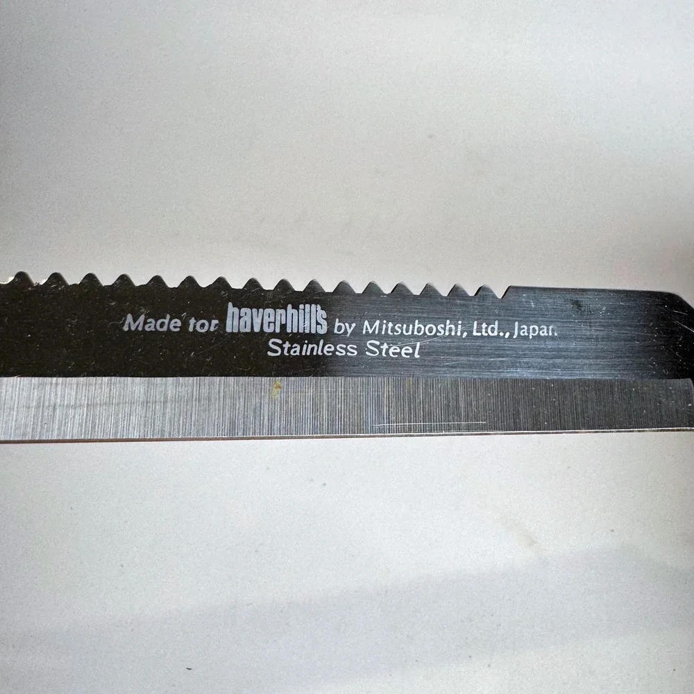 Vintage Haverhill's Mitsuboshi Japan Fishing Camp Knife Stainless Steel Wood